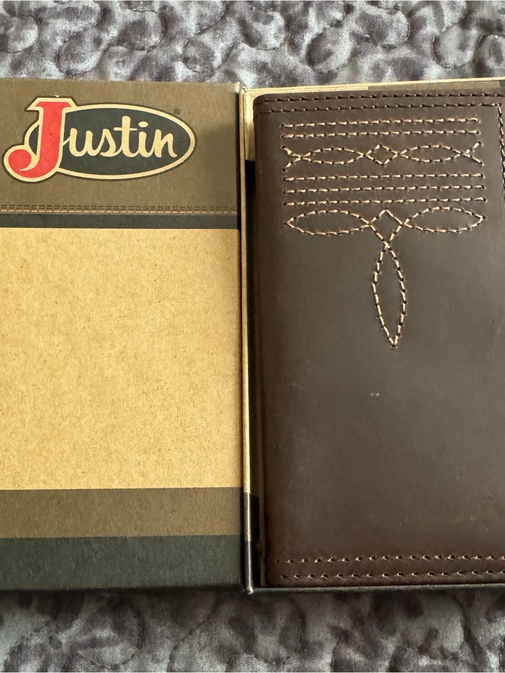 Justin Jr Rodeo Boot Stitch Genuine Leather Wallet